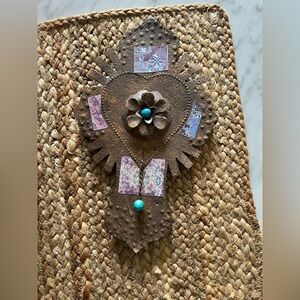 Artistic Metal Wall Decor with Blue and Purple Accents